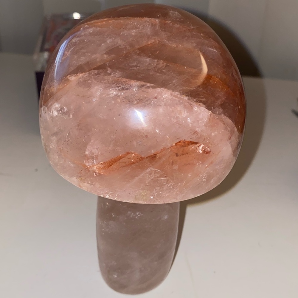 Crystal mushroom Rose Quartz